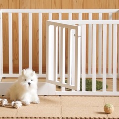 木製 ペットサークル ペットゲージ  犬 ホワイトの画像
