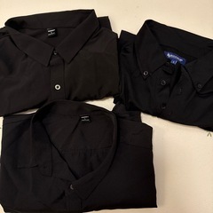 メンズ黒シャツ3点セットの画像