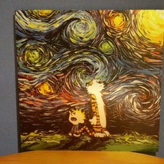 カルビンとホッブズ　星月夜　メタルポスターの画像