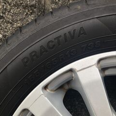 155/65R13 アルミホイールとサマータイヤバリ山の画像