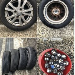155/65R13 アルミホイールとサマータイヤバリ山の画像