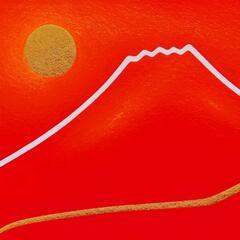 20枚限定デジタルアート●朱に染まる赤富士山●がんどうあつし抽象画自作サイン入りの画像