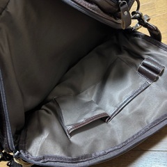 ダークブラウン レザー ビジネスバッグの画像