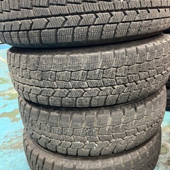155/65R13 ダンロップ　スタッドレスタイヤ　アルミホイール付き　4本セットの画像