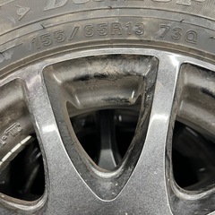 155/65R13 ダンロップ　スタッドレスタイヤ　アルミホイール付き　4本セットの画像
