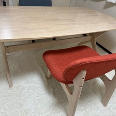 ニトリ ダイニングテーブル＆チェア2脚セットの画像