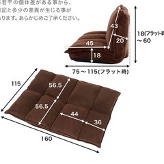 2人掛け 肉厚フロアソファ リクライニング  LOWYAの画像