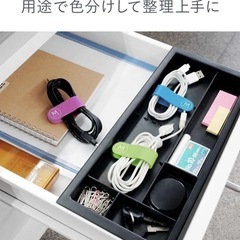 サンワサプライ マグネットケーブルクリップ 5色セットの画像