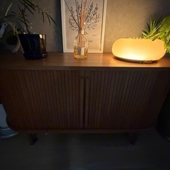 【ほぼ新品】unico（ウニコ）DEMI キャビネット W1220 ブラウンの画像