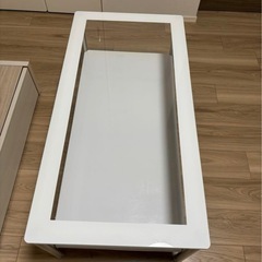 ローテーブル　ガラス　ホワイトの画像