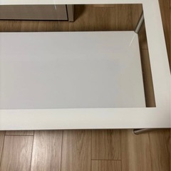ローテーブル　ガラス　ホワイトの画像