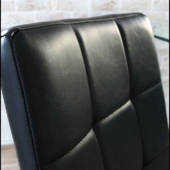 ダイニングチェア 2脚セット レザー キルティング ブラックの画像