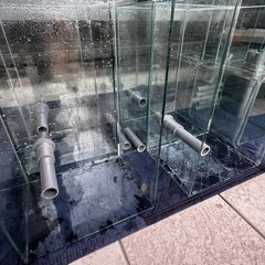 小型ガラス水槽　オーバーフロー加工済みの画像