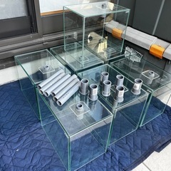 小型ガラス水槽　オーバーフロー加工済みの画像