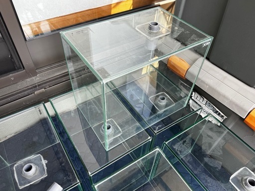 小型ガラス水槽　オーバーフロー加工済み