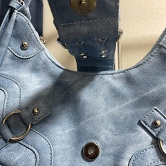 ライトブルー　ショルダーバックの画像