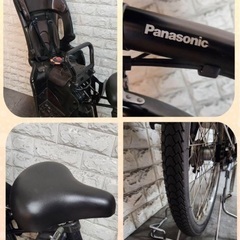 大容量8🌸室内保管🌼パナソニック ギュット　🌼子供乗せ電動自転車ブラック28の画像