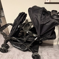 ★カトージ ベビーカー 二人でゴーDX ブラックの画像