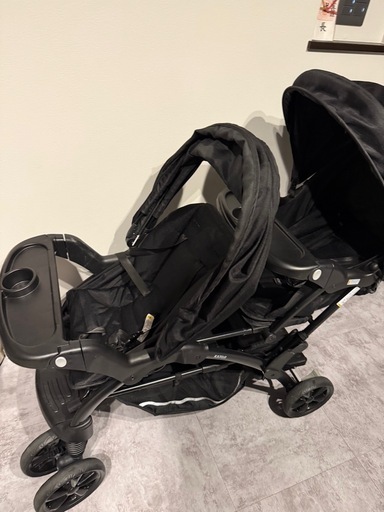 ★カトージ ベビーカー 二人でゴーDX ブラック