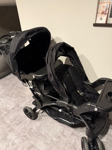 ★カトージ ベビーカー 二人でゴーDX ブラック