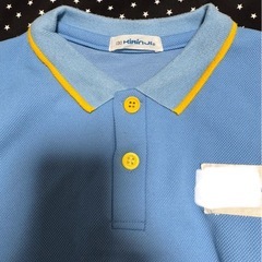 120 - 色: 水色/黄色 - 状態: 中古/使用感あり - デザイン: ジャージ上　襟つき - 特徴: 洗い替えに　キリン児　　　　　　の画像