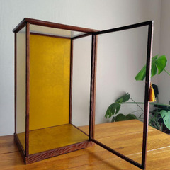 ヴィンテージ　ショーケース　木枠&ガラス　高さ約54×横33cm　ガラスケースの画像