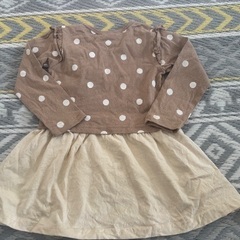 【着用一回のみ】子供服 リボン付き 水玉ワンピースの画像