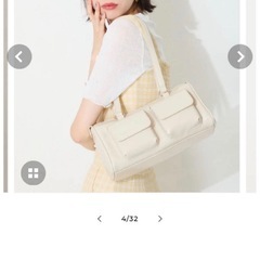 【白・新品未使用】oriental traffic ダブルポケットボストンバッグの画像