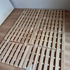 ニトリ　すのこベッド　ダブル　折りたたみの画像