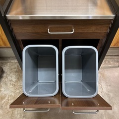 山善 ステンレスキッチンペール ラック セットの画像