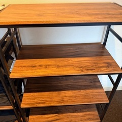 オープンシェルフ 4段 ブラウン・ブラックの画像