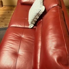 イタリア製本革ソファ3人がけ 程度良好 引取り希望の画像