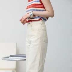 AZUL　マルチボーダーノースリーブニットの画像