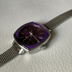 11月2日終了 アニエスベー 腕時計 7N82-0CH0 クオーツ パープル レディース agnes b.の画像