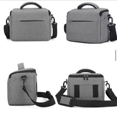 カメラバッグ　グレー　ショルダー　一眼レフの画像