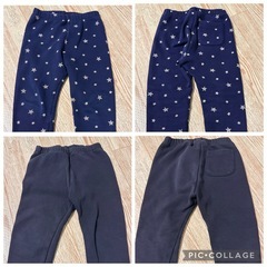 UNIQLO レギンスパンツ 90 十分丈 5本セット＆長袖4着の画像