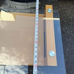 ガラステーブル 　リビングクリア天板　奥行64㎝×幅115㎝の画像