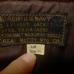 REAL McCOY　GI　FLIGHTJACKET（ビンテージ）　SIZE38の画像