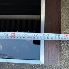 テレビ台　黒色上部鏡面　幅119㎝×奥行70㎝の画像