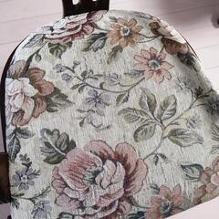 ダイニングチェア2脚　座面ゴブラン織り風生地　座面広め　木製　輸入家具の画像