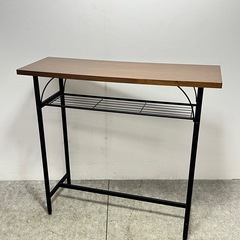 カウンター3点セット カウンターテーブル カウンターチェア 2脚 アイアン ブラウン 座面昇降の画像