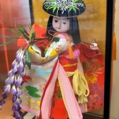 美品　日本人形　藤娘（ガラスケース）の画像