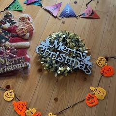インテリア　クリスマス　サンタさん　リース　ハロウィン　ガーランドの画像
