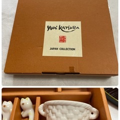 猫の箸置き,箸,お盆,ミニ鉢セット　桂由美の画像