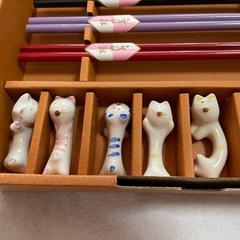 猫の箸置き,箸,お盆,ミニ鉢セット　桂由美の画像