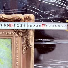 【‼️✨大幅値下げ✨‼️】絵画 美しい山と湖の風景画 ゴールド装飾フレーム付き（約140×70cm）の画像