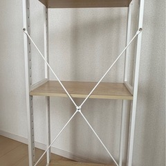 【美品✨】ホワイト木目調3段ラックの画像