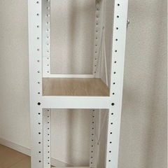 【美品✨】ホワイト木目調3段ラックの画像
