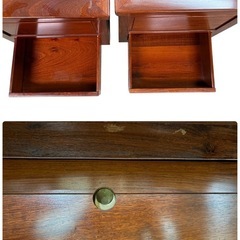 NO.2613 【引取り限定】 希少 本花梨 総無垢 囲炉裏ダイニングテーブル5点セット 家具 テーブル ダイニング 中古 ※配送不可の画像