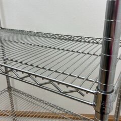 stp-3496　メタルラック　4段　90×46×155cm　スチールラック　クローム　収納棚　収納　頑丈　シェルフ　高さ調節可能　キッチン　リビングの画像